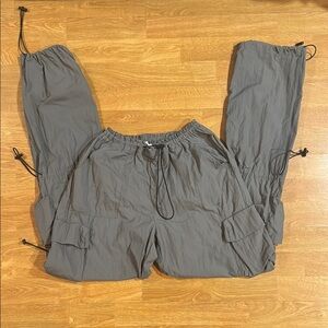 Garage Gray Streetwear Baggy Pants with Elastic Waistband